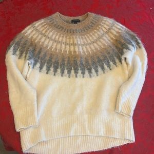 Banana Republic Size M Chase Fairisle Ivory Sweater.